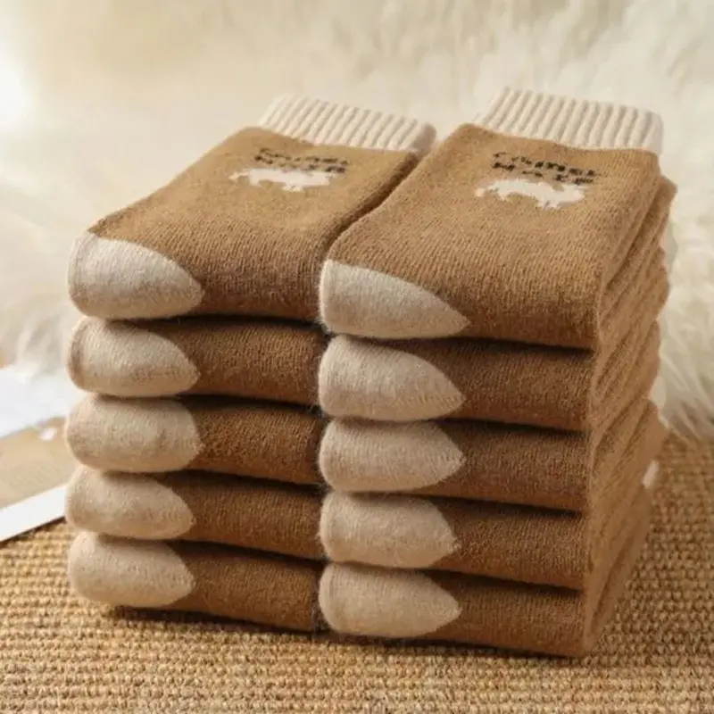 Wholesale unisex warm terry winter camel wool socks