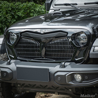Grille avant Maiker pour Jeep Wrangler JL/Gladiator JT, grille en ABS noir brillant, accessoires, fabricant Maiker