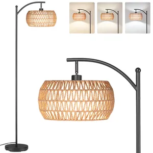 Black Tall Floor Lamp Plug in Fabric Floor Lamp Shade Modern <b>Standing</b> Floor Lamp for Bedroom Living Room Hotel - Product Image 1
