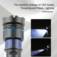 Lampe de poche LED 26650, 1000 Lumens, Zoomable, 1000M, Type C, USB, étanche IP55, SOS, lumière rouge clignotante, pour Camping et plein air