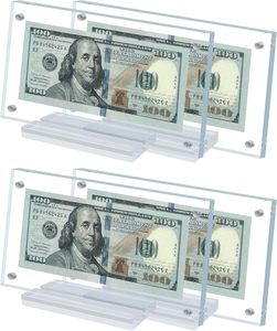 Présentoir magnétique de cadre d'argent acrylique pour des collectionneurs de devises de billets d'un dollar - Product Image 3