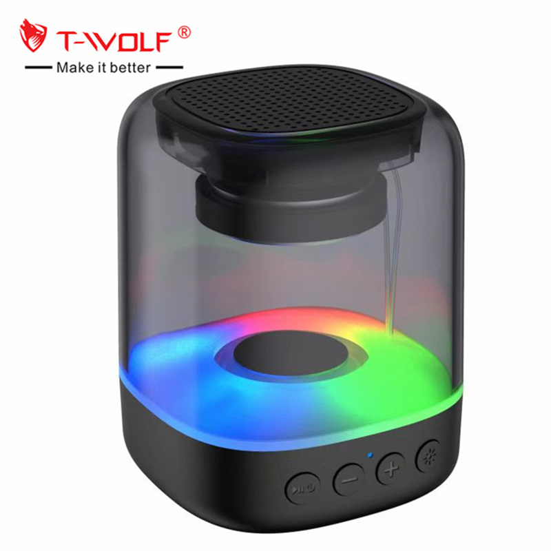 T-WOLF A60 Top bán mini không dây bluetooth Loa di động ngoài trời Bluetooth Speaker với RGB ánh sáng