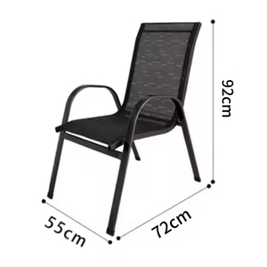 Silla de Jardín Apilable de Acero Galvanizado con Respaldo Alto para Patio Exterior, Estructura de Acero Galvanizado, Tapicería de Tela <span class=keywords><strong>2x1</strong></span> - Product Image 1