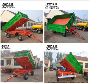 Trục kép 5 tấn trailer rào 4 bánh xe máy kéo nông trại trailer cao - Product Image 6