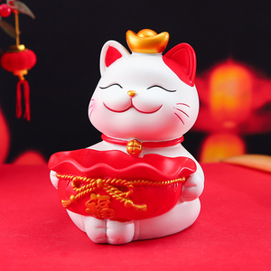 Nuovi arrivi " Attrai Ricchezza e Buona Fortuna "   Tendenza nazionale: portaoggetti a forma di gatto portafortuna, grande composizione floreale, decorazioni per la casa - Product Image 3