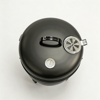 Four à fumage au charbon de bois à contrôle de chaleur avec registre d'air en fer et thermomètre intégré pour les passionnés de barbecue professionnels