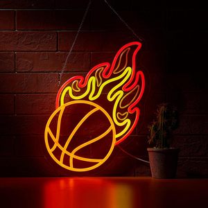 Basketball Letreros Neon LED indoor hanging ambient light shop <b>sign</b> wall decoration light entrance indicator light luminous <b>sign</b> - Product Image 1