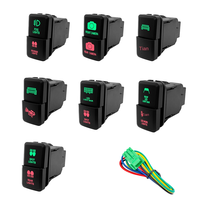 Interrupteur à double commande à double bouton IP65 ABS 1NO 12V 3A LED Vert Rouge Lumière alternée Câblage 10000 cycles