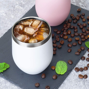 <b>Custom</b> Logo 6oz Stainless Steel Double Wall <b>Insulated</b> Wine Tumbler with Handle and Lid for Flute - Product Image 1