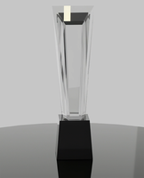Trophée en cristal gravé sur mesure, plaque de trophée en cristal avec base noire MH-NJ00456