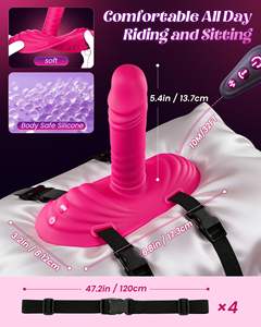 Vibrateur pour <span class=keywords><strong>couple</strong></span>, point G, clitoris, anal, avec fonction de poussée, télécommande via application, pour utilisation en position assise, type chaise, avec harnais, fonction de friction et godemiché vibrant - Product Image 4