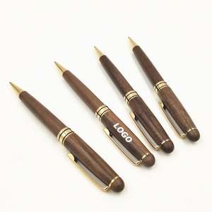 Bolígrafo de Madera de Nogal Personalizado con Logotipo Grabado - Bolígrafo de Regalo Promocional Corporativo Premium - Product Image 1