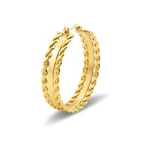 Boucles d'oreilles en forme de cercle <span class=keywords><strong>torsadé</strong></span> en acier inoxydable, bijou en cercle <span class=keywords><strong>torsadé</strong></span> en <span class=keywords><strong>or</strong></span>, nouvelle collection 2021 - Product Image 3