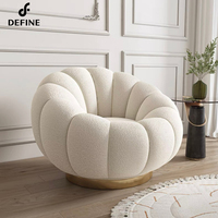 Mobilier moderne pour hôtel Pouf confortable en bois en forme de citrouille Canapé de loisir Chaise pour balcon Salon