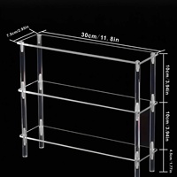 Étagère de présentation en acrylique transparente sur mesure de 30 cm de large à 3 niveaux pour flacon de parfum, comptoir de boutique, présentoir en acrylique détachable