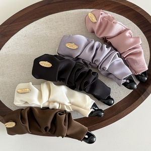 Nouvelle pince à cheveux en satin couleur unie, style banane, élégante et plissée, pour queue de cheval, antidérapante, pour femme - Product Image 1