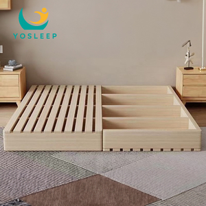 Camas de madera maciza modernas Juego de dormitorio Muebles de madera saludable Ergonómico <span class=keywords><strong>Minimalista</strong></span> Nórdico <span class=keywords><strong>Base</strong></span> de <span class=keywords><strong>cama</strong></span> doble de madera - Product Image 2