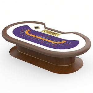 カスタム高級オーバル型アンティーク木製バカラカジノ賭博ポーカーテーブル - Product Image 4