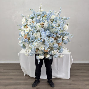 Venta Directa de Fábrica, Bola de Flores Artificiales Realistas de Seda Azul, Decoración para Mesa de Boda, Bola de Flores Grande Impermeable - Product Image 3