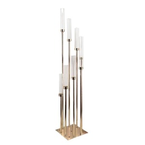 Decoraciones para Bodas Bubugao, Portavelas Altos Escalonados, Decoración para Hoteles, Capillas, Escenarios y Pasillos, Decoración Romántica con Iluminación de Velas, Alambre Metálico - Product Image 2
