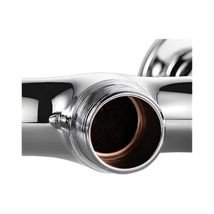 Robinet de cuisine mural chaud/froid 2 po avec col de cygne pivotant, corps en laiton, double poignée, finition chromée, cartouche céramique, pour hôtels - Product Image 4