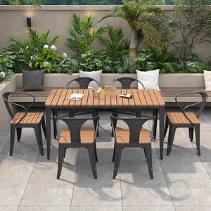 Cao cấp ngoài trời <span class=keywords><strong>WPC</strong></span> bảng và ghế thiết lập Chất lượng cao Gỗ nhựa composite vòng vườn băng ghế dự bị đồ nội thất cho sân thượng ban công - Product Image 5