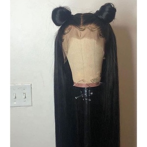 Invisibile Nodi Candeggiati Del Merletto Lungo Rettilineo Brasiliani Del Virgin Dei Capelli Umani Falso <span class=keywords><strong>Parrucca</strong></span> Cuoio Capelluto - Product Image 1