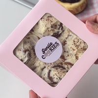 Mini boîte à gâteau à la crème au design personnalisé, boîte d'emballage de biscuits à gâteau avec fenêtre, vente en gros