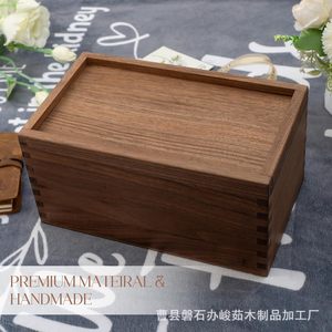 Boîte de rangement en bois 1-3L, organisateur de bijoux de bureau, conteneur cosmétique, boîte d'emballage cadeau chinoise - Product Image 4