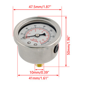 เกจวัดแรงดันน้ำมันเชื้อเพลิง BAGARAATAN 0-160 Psi 1/8 Npt อลูมิเนียมอัลลอยด์ สำหรับดัดแปลงรถยนต์ - Product Image 4