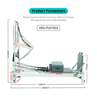 Machine de Pilates Reformer en alliage d'aluminium, équipement d'entraînement de Pilates pour studio professionnel et salle de sport avec demi-tourneuse