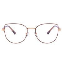 MS 81532 2024 nuevas mujeres TR90 + marco redondo fino de Metal óptico Anti-Luz Azul gafas brillantes diseño colorido logotipo personalizado