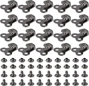 Crochets en alliage avec rivets et boucles pour chaussures, idéaux pour la réparation de sangles de bottes en cuir pour le camping, la randonnée et l'escalade - Product Image 1