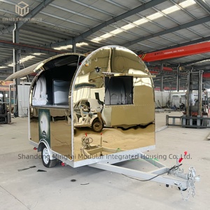 Chariot de cuisine en acier inoxydable pour camion, chariot à fruits et légumes, chariot de restauration mobile, <span class=keywords><strong>remorque</strong></span> alimentaire ronde - Product Image 2