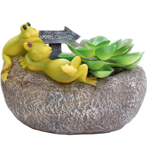 Pot en résine créatif rustique style rivière pour décoration intérieure, micro-paysage et plantes succulentes - Product Image 6