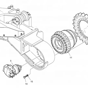 Reductor de Traslación para Excavadora EC460 DX520, Piezas de Repuesto 2401-9229A SA 1143-01090, Dispositivo de Motor de Traslación con Caja de Engranajes - Product Image 4