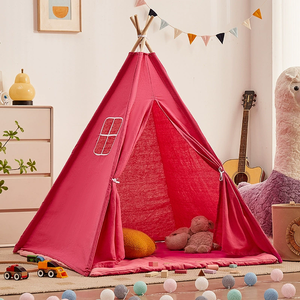 Vente en gros de <span class=keywords><strong>tipi</strong></span> d'intérieur en tissu jaune pour tout-petits enfants jouet blanc pour salle de jeux - Product Image 2