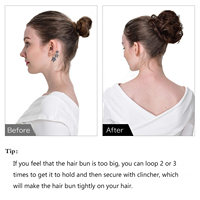 Chignon Scrunchie Ondulé Naturel avec Élastique – Accessoire Cheveux pour Chignon Désordonné ou Queue de Cheval