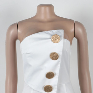 Tuta da festa a gamba larga asimmetrica a tubino senza maniche - Product Image 2