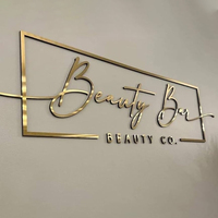 Enseigne de réception de bureau en acrylique découpée au laser, signalétique de bâtiment, logo de salon de beauté, enseigne murale, lettres de logo personnalisées, enseigne publicitaire
