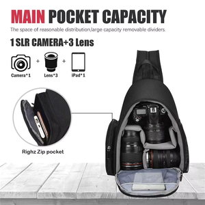 Sac à appareil photo décontracté en nylon léger pour l'extérieur, support de trépied, respirant, imperméable, bandoulière unique, bandoulière pour photographes - Product Image 5