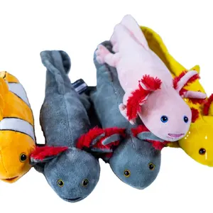 Hot-bán động vật Cá búp bê vật liệu thân thiện với môi trường siêu mềm tùy chỉnh Pet đồ chơi kỳ giông sang trọng