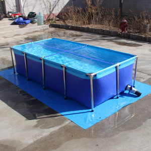 Bassin d'élevage de poissons pliable en PVC pour intérieur et extérieur, réservoirs à poissons mobiles en PVC avec structure en acier inoxydable - Product Image 3