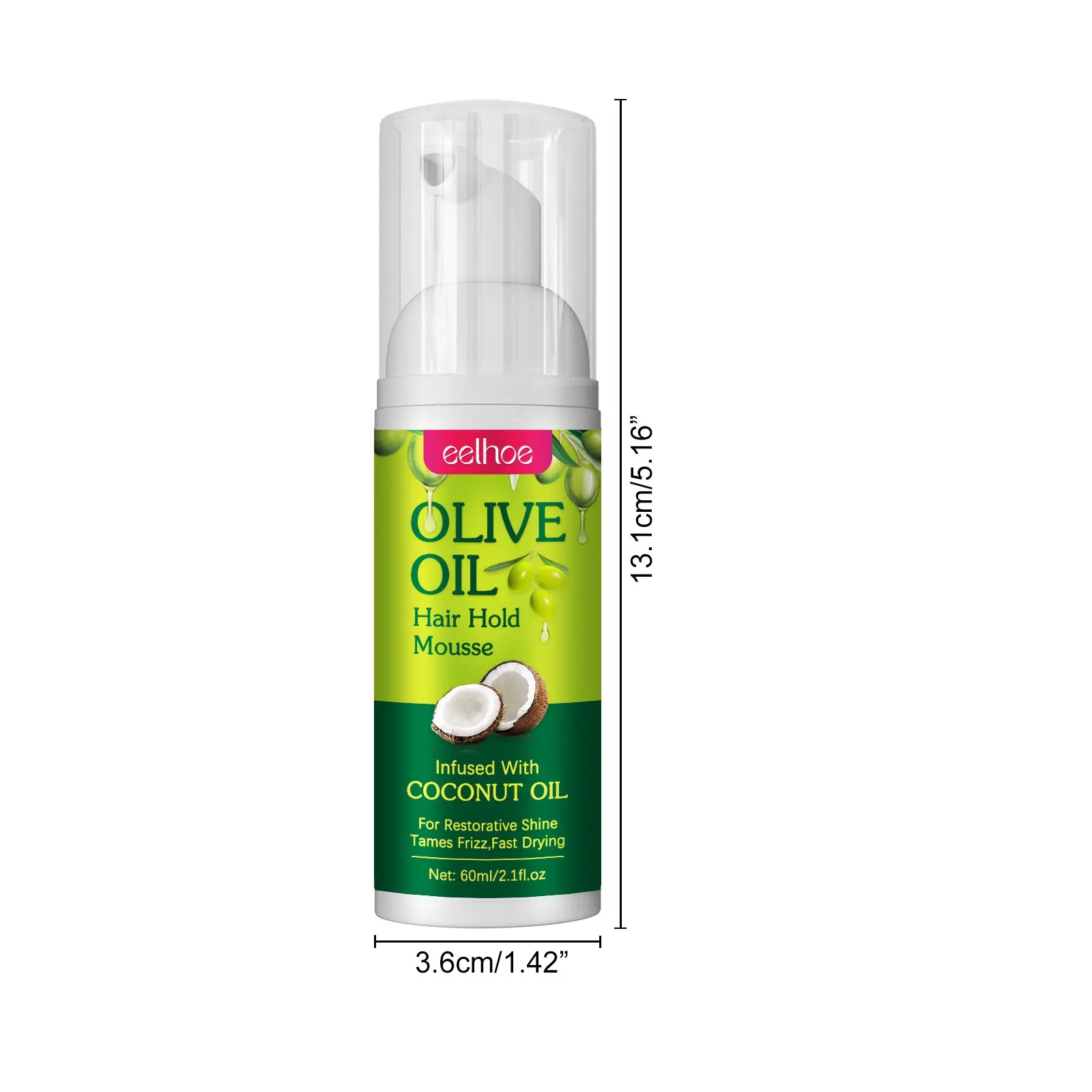 EELHOE atacado modelagem de cabelo encaracolado hidratante e cuidados com o ondulação mousse de cabelo anti-crespo de longa duração com azeite de oliva