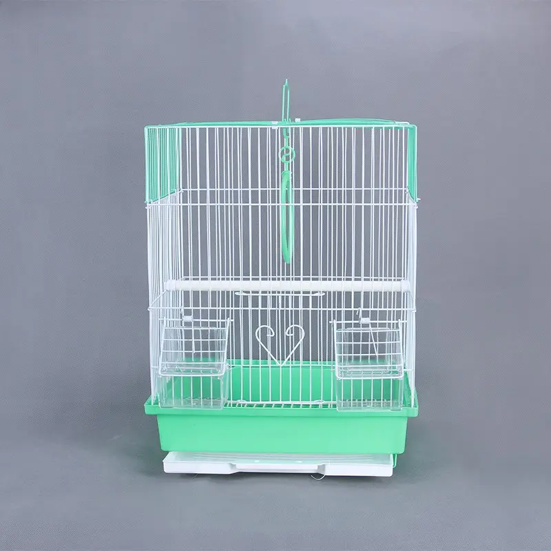 Fabrika yetiştiriciliği metal demir tel kuş kafesi plastik tepsi taşıyıcı kutusu toptan kafes kuşlar için