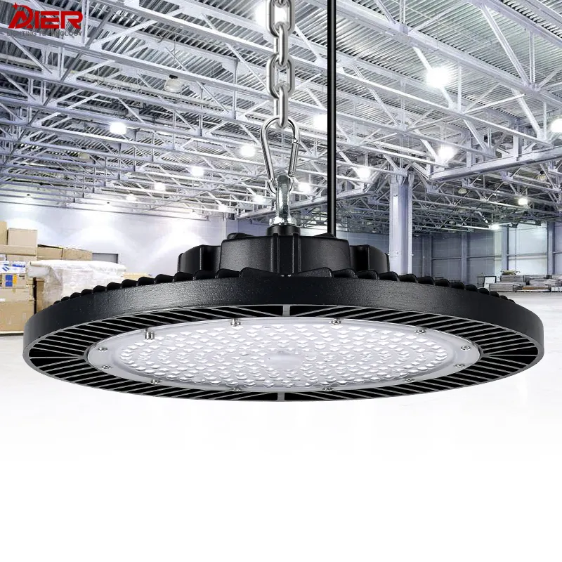 Промышленное промышленное освещение 100 Вт 150 Вт 200 Вт IP65 круглый UFO светодиодный светильник высокого отсека для складской мастерской Highbay светильник