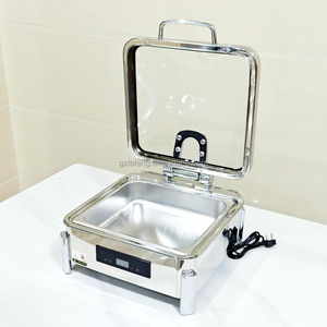 Yeni Model akıllı dokunmatik Panel elektrikli cam hidrolik gıda isıtıcı ile reşo büfe yemek ısıtıcısı Catering kullanımı için - Product Image 4