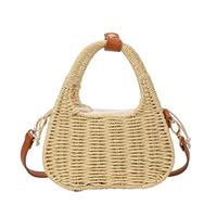 Sac fourre-tout en rotin surdimensionné à la mode Style pastoral français sac à main accessoire de plage brodé pour femmes