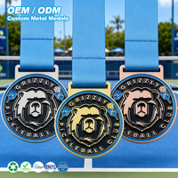 Médaille de tournoi de pickleball personnalisée en alliage de zinc, récompense métallique OEM ODM gravée pour les événements de cérémonie des clubs sportifs, sans MOQ