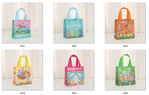 Borsa Riutilizzabile in Tessuto Non Tessuto 'Happy Easter' con Manici per Caccia alle Uova, Coniglietto, Carota, Sacchetti Regalo di Pasqua - Product Image 6